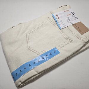 Seven7 Premium Brand Womens Slim Straight High Rise Jeans Bone NWT Size 10